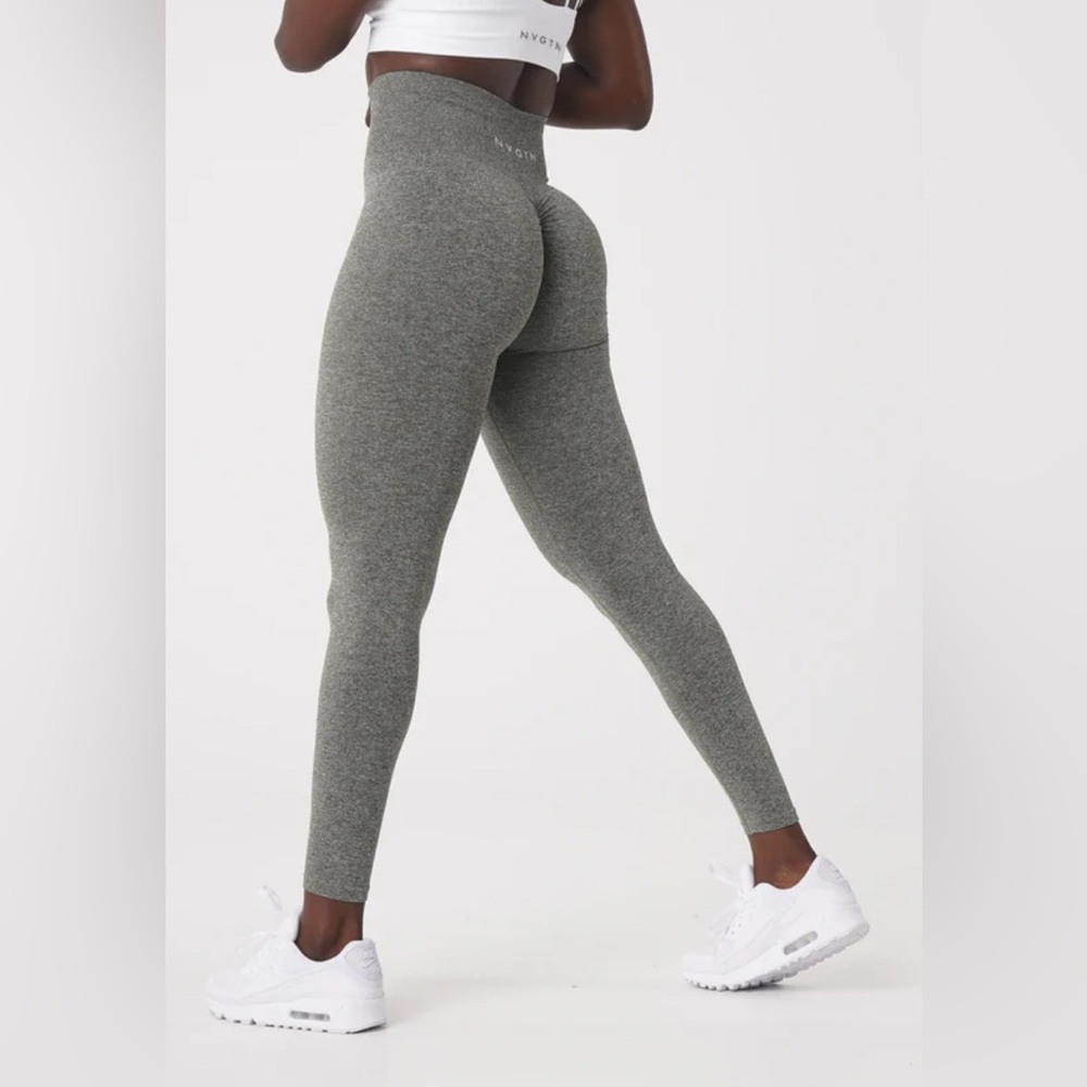 NVGTN Khaki Green Scrunch Seamless Leggings